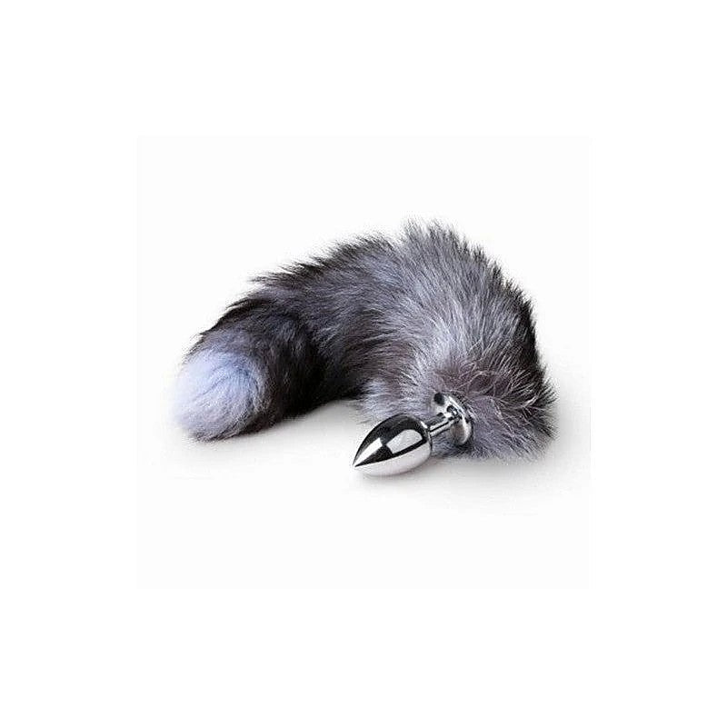 Fetish Collection Fox Tail No 4 Silver Anal Plug with Faux Fur Tail - Butt Plugs