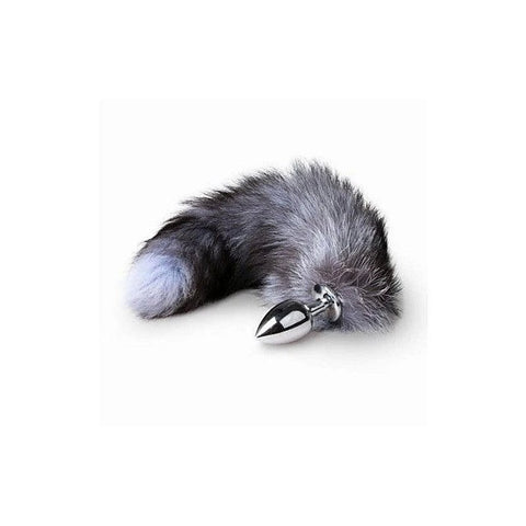 Fetish Collection Fox Tail No 4 Silver Anal Plug with Faux Fur Tail - Butt Plugs