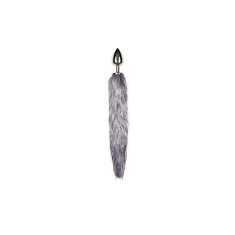 Fetish Collection Fox Tail No 4 Silver Anal Plug with Faux Fur Tail - Butt Plugs