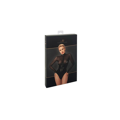 Edge Wetlook and Mesh Bodysuit by Noir Handmade - Her Fetish