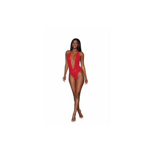 Heart Back Deep V-Neck Womens Sexy Teddy - Teddies and Bodysuits