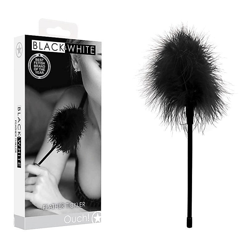 Premium OUCH! BW Feather Tickler by Shots Toys - Whips And Crops