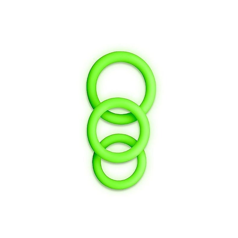 OUCH! Luminescent Pleasure Rings by Shots Toys - Cock Rings
