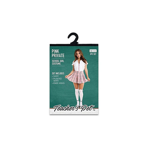 Teachers Pet 3 Piece Pink Private School Girl Costume - Fancy Dress Ups