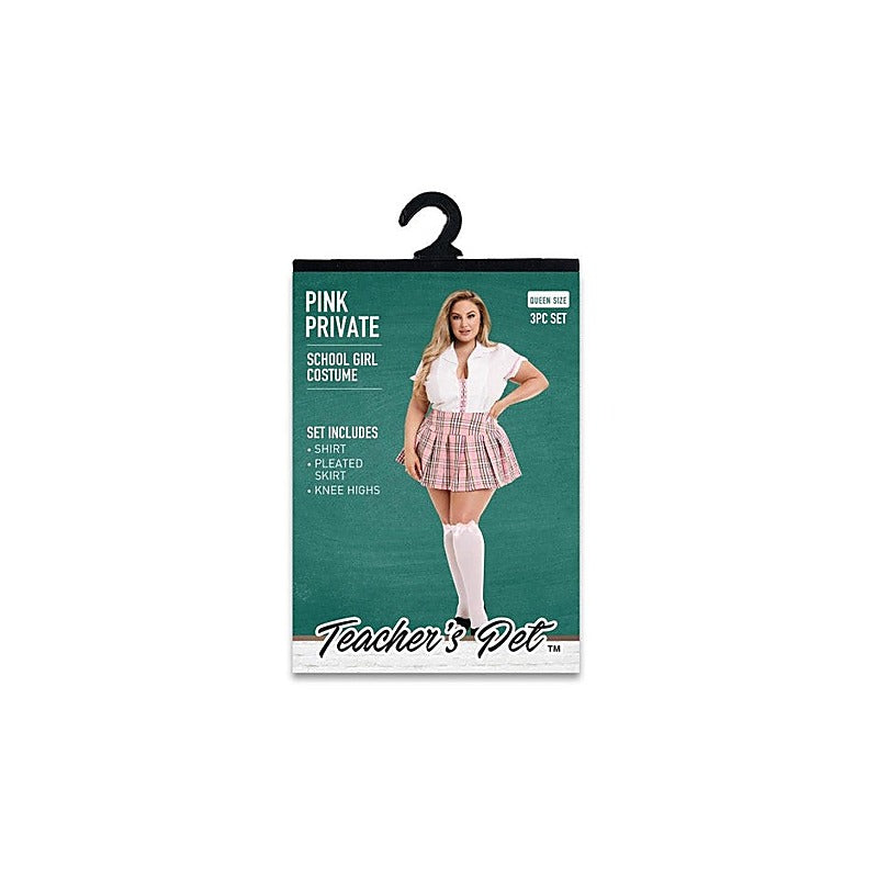 Teachers Pet 3 Piece Pink Private School Girl Costume - Fancy Dress Ups