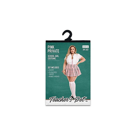 Teachers Pet 3 Piece Pink Private School Girl Costume - Fancy Dress Ups