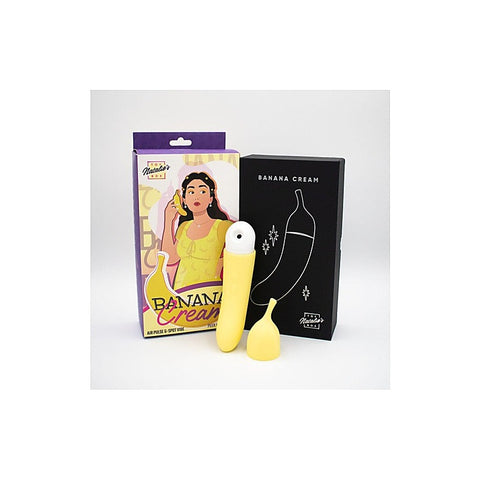 Natalies Toy Box Banana Cream Air Pulse G Spot Vibrator Dual Motor Sex Toy - Clit Ticklers and Pulsators