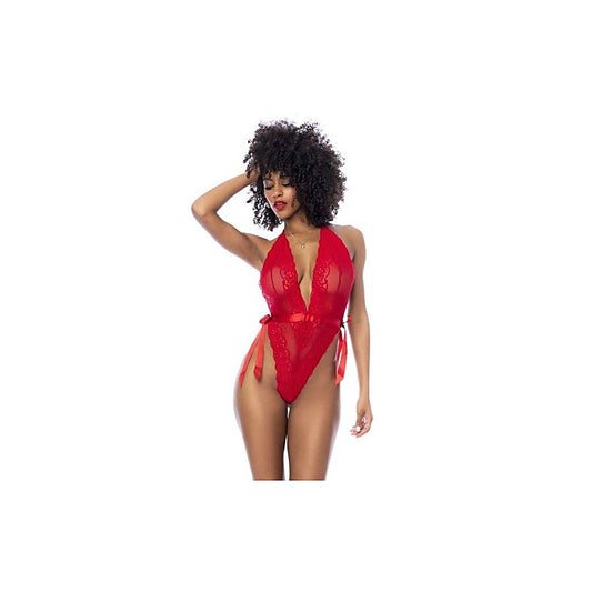 Women's Lace Bodysuit with Side Ties by Mapale - Teddies and Bodysuits