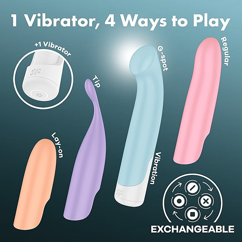 Playful Four Interchangeable G Spot Vibrator by Satisfyer - G-Spot Vibrators