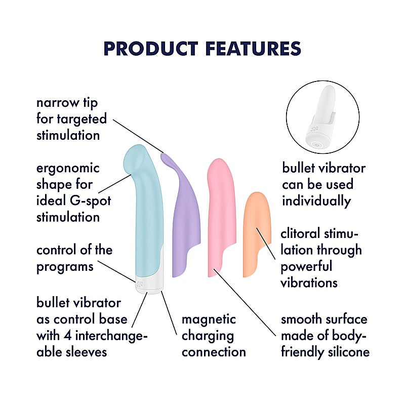Playful Four Interchangeable G Spot Vibrator by Satisfyer - G-Spot Vibrators