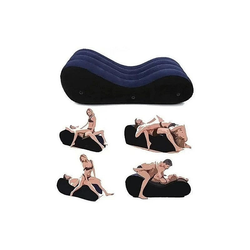 Daytona Inflatable Suede Love Lounge with Handrail - Sex Furniture