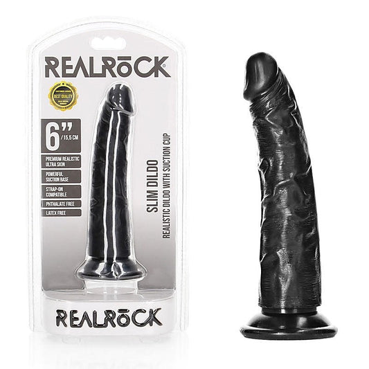 REALROCK Realistic Slim Dildo 15.5 cm by Shots Toys - Masks And Blindfolds