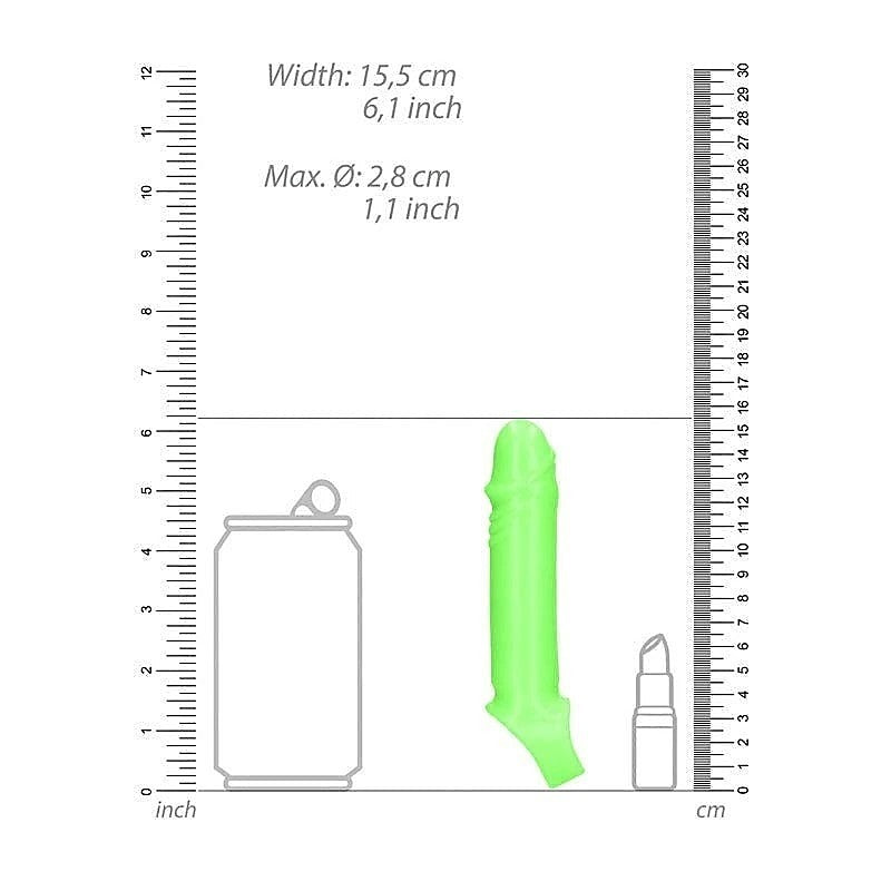 Glow In Dark Smooth Stretchy Penis Sleeve by Shots Toys - Pumps, Extenders and Sleeves