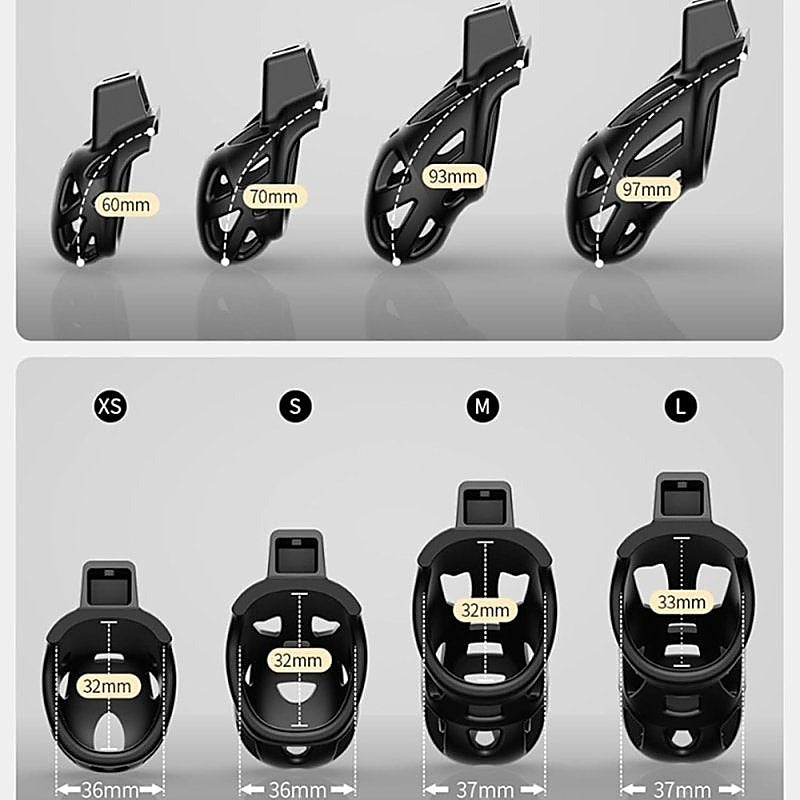 3D Ventilation Male Chastity Cock Cage Lock Set by BDStyle - Male Chastity