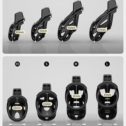 3D Ventilation Male Chastity Cock Cage Lock Set by BDStyle - Male Chastity