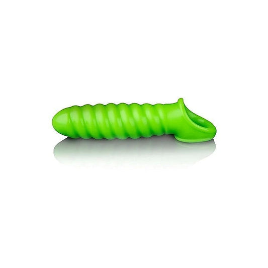 OUCH! Glow in Dark Swirl Stretchy Penis Sleeve by Shots Toys - Pumps, Extenders and Sleeves