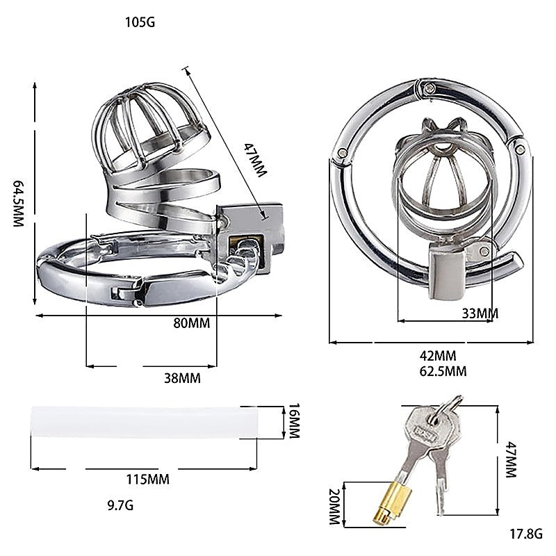 Stainless Steel Adjustable Male Chastity Cock Cage - Male Chastity