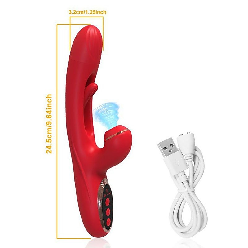Flapping Clit Sucking 10 Functions Rabbit Vibrator - Rabbit Vibrators