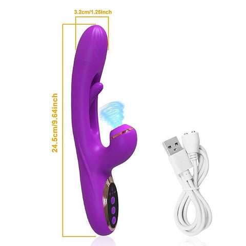 Flapping Clit Sucking 10 Functions Rabbit Vibrator - Rabbit Vibrators