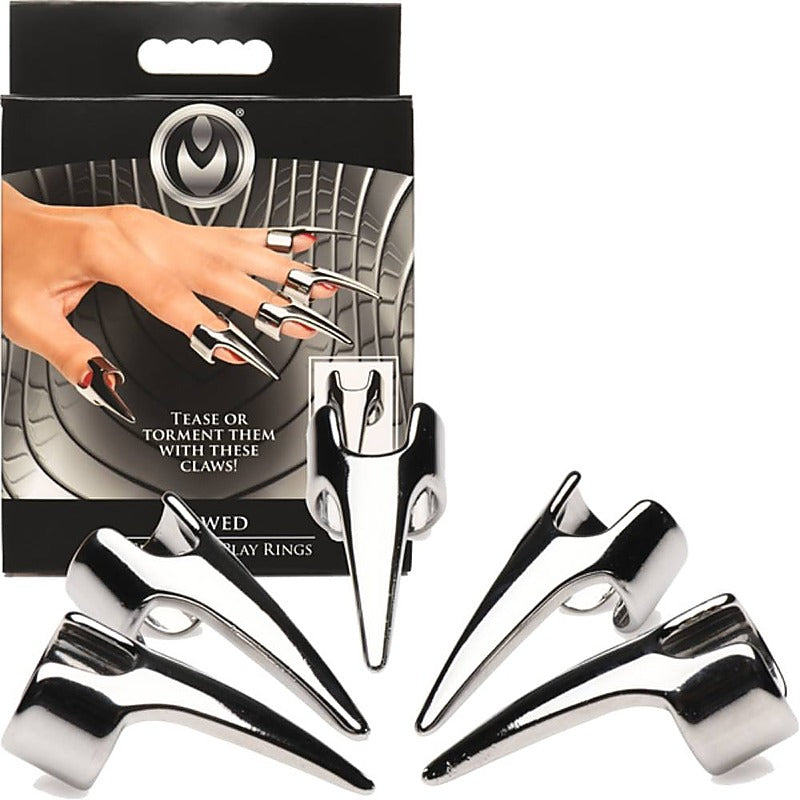 Master Series Clawed 5 Piece Sensation Play Finger Rings - Electro Sex