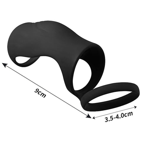 Silicone Dual Cock Ring Penis Sleeve by BDStyle - Penis Sleeves and Extenders