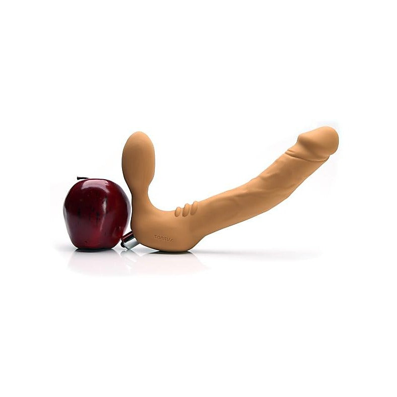 Tantus Real Vibrating Strapless Strap On Dildo with Anatomical Bulb Design - Strap On Sextoys
