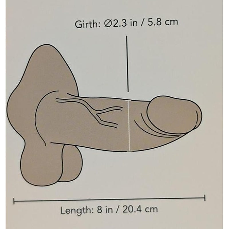 B Vibe Slipskin Realistic Silicone Dildo Girthy 8 Inch with Pressure Tech - Realistic Dildos