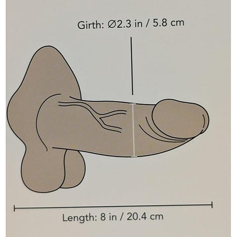 B Vibe Slipskin Realistic Silicone Dildo Girthy 8 Inch with Pressure Tech - Realistic Dildos