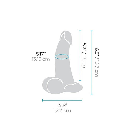 B Vibe Slipskin Curved Realistic Silicone Dildo 6.5 Inch Pressure Reactive - Realistic Dildos