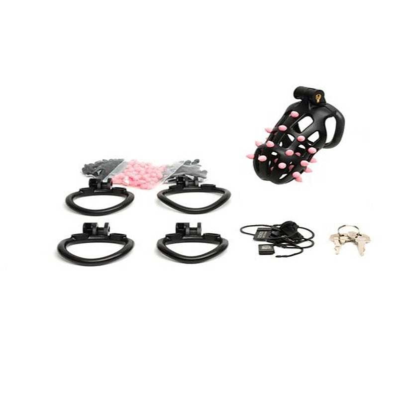 Sport Fucker FlexiSpike by CellMate Male Chastity Device Black Pink - Male Chastity