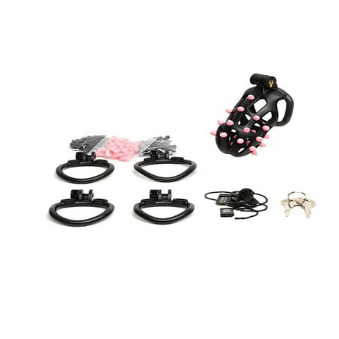 Sport Fucker FlexiSpike by CellMate Male Chastity Device Black Pink - Male Chastity