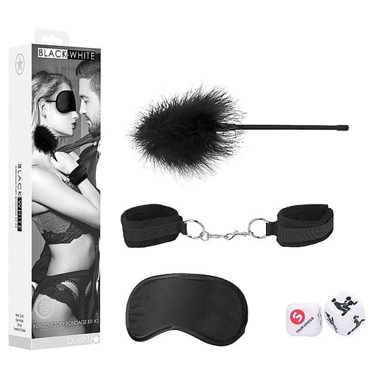 OUCH! Black & White Introductory Bondage Kit #2 by Shots Toys - Bondage Kits