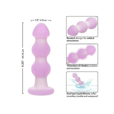 Lavender Haze Beaded Vibrating Anal Probe - Butt Plugs