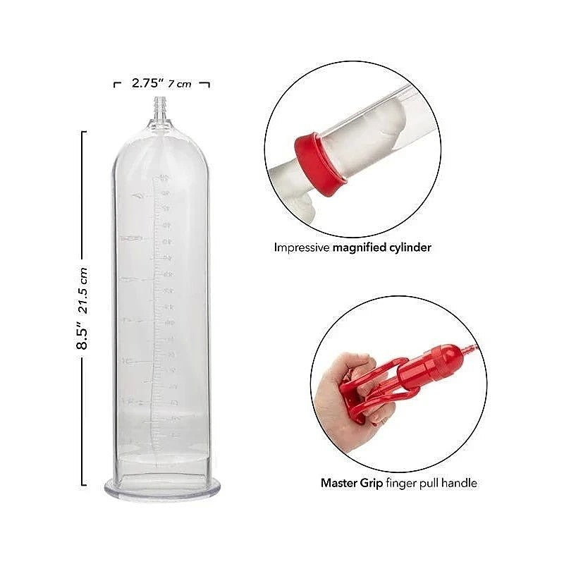 California Exotics Optimum Series Magnified Penis Pump with Measurement Markers - Penis Pumps And Stretchers