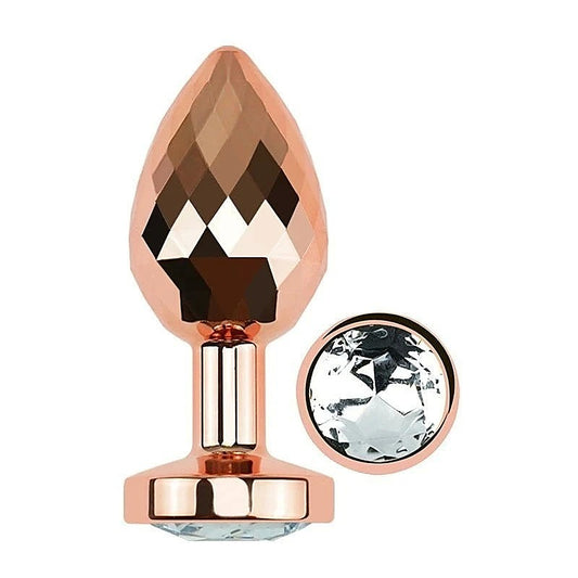 Golden Gemmed Medium Metal Butt Plug by BDStyle - Butt Plugs