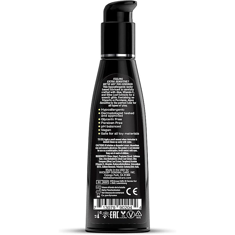 Wicked Aqua Sensitive Water Based Lubricant - Water Based Lubes