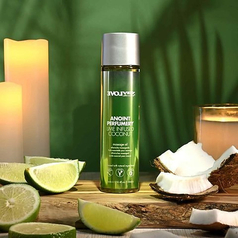 Lime Infused Coconut Massage Oil by Evolved - Massage Oils and Lubricants