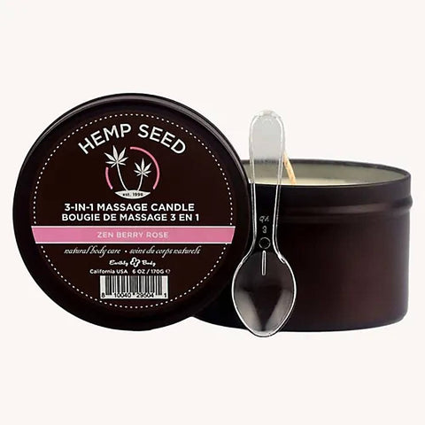 Earthly Body Hemp Seed 3 In 1 Adult Massage Candle 170 g Premium Natural Oils - Sex Pheromones and Perfumes