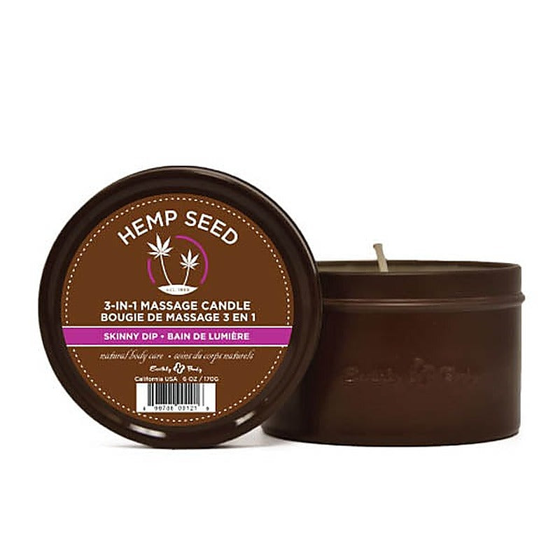Earthly Body Hemp Seed 3 In 1 Adult Massage Candle 170 g Premium Natural Oils - Sex Pheromones and Perfumes