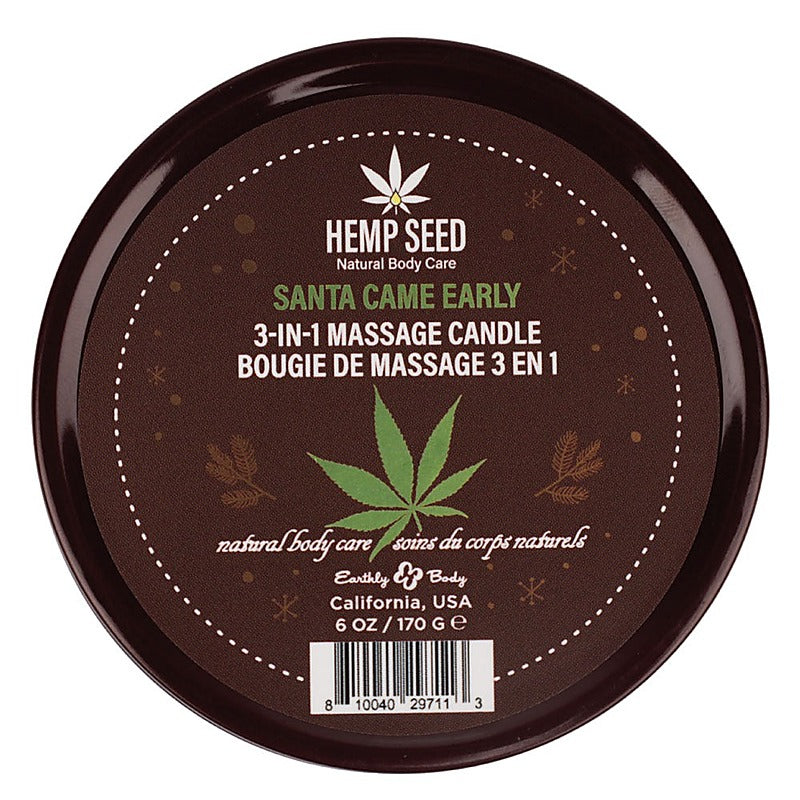 Earthly Body Hemp Seed 3 In 1 Adult Massage Candle 170 g Premium Natural Oils - Sex Pheromones and Perfumes