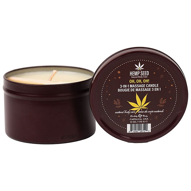 Earthly Body Hemp Seed 3 In 1 Adult Massage Candle 170 g Premium Natural Oils - Sex Pheromones and Perfumes