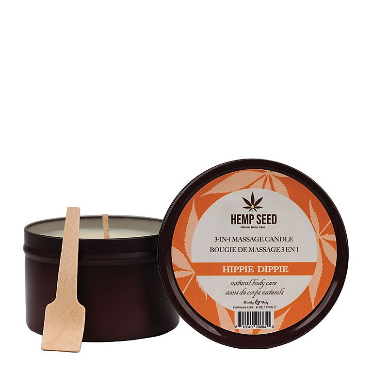 Earthly Body Hemp Seed 3 In 1 Adult Massage Candle 170 g Premium Natural Oils - Sex Pheromones and Perfumes