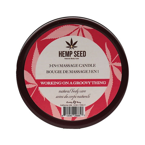 Earthly Body Hemp Seed 3 In 1 Adult Massage Candle 170 g Premium Natural Oils - Sex Pheromones and Perfumes