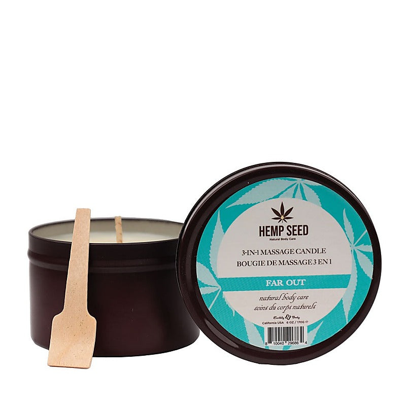 Earthly Body Hemp Seed 3 In 1 Adult Massage Candle 170 g Premium Natural Oils - Sex Pheromones and Perfumes
