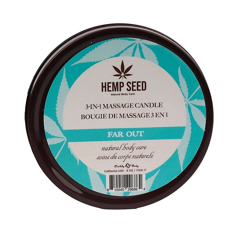 Earthly Body Hemp Seed 3 In 1 Adult Massage Candle 170 g Premium Natural Oils - Sex Pheromones and Perfumes