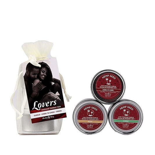 Hemp Seed Lovers Mini Scented Candles 3 Pack by Earthly Body - Sex Pheromones and Perfumes