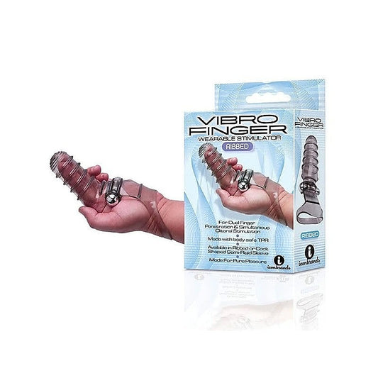 The 9s VibroFinger Ribbed Vibrating Finger Stimulator - Finger and Tongue Vibrators