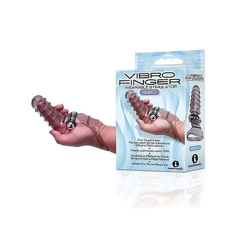 The 9s VibroFinger Ribbed Vibrating Finger Stimulator - Finger and Tongue Vibrators