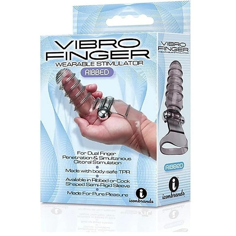 The 9s VibroFinger Ribbed Vibrating Finger Stimulator - Finger and Tongue Vibrators
