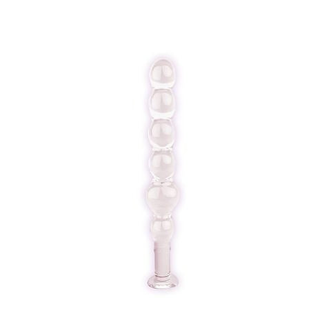 The 9's Glass First Thins Elliptical Glass Anal Beads - Anal Beads and Balls